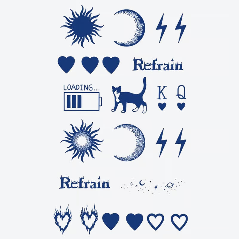 Sun Moon Cat Heart Tattoo