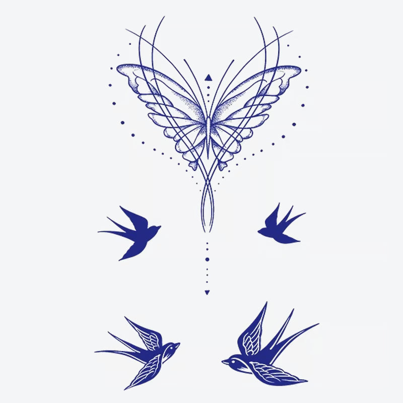 Butterfly Bird Series Tattoo