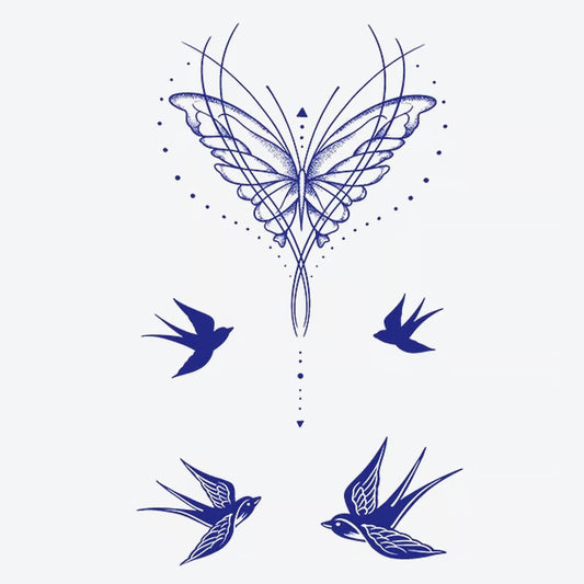 Butterfly Bird Series Tattoo