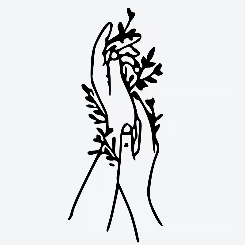Hands And Leaves Tattoo