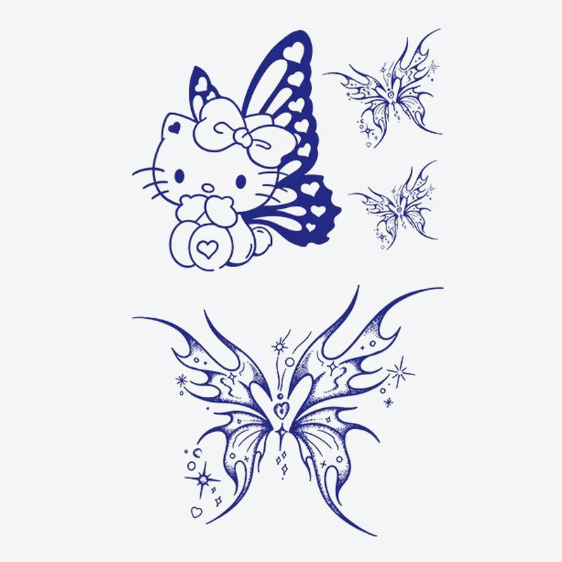 Hello Kitty Butterfly Tattoo