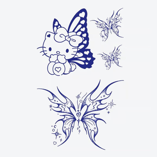 Hello Kitty Butterfly Tattoo
