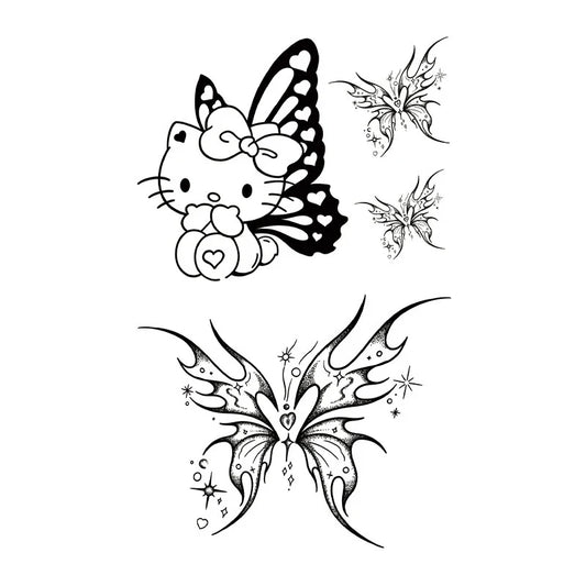 Hello Kitty Butterfly Tattoo
