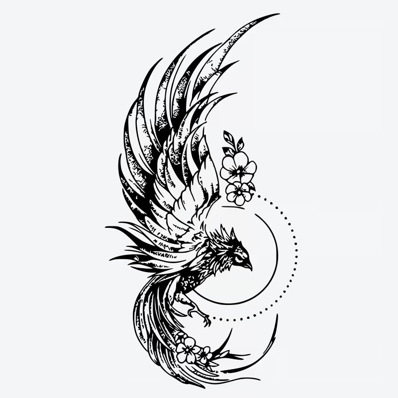 Phoenix Flowers Tattoo