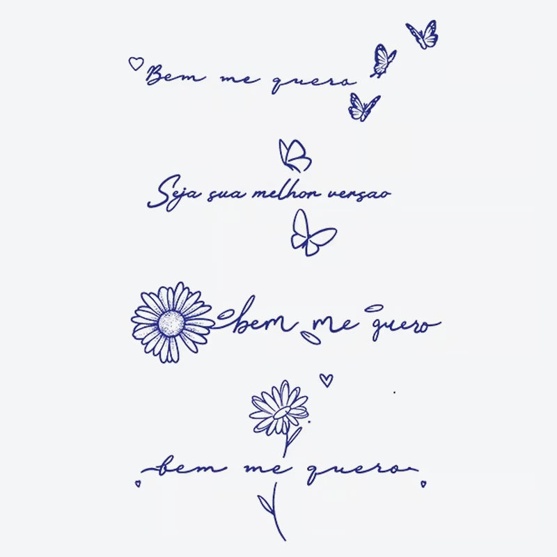 Butterfly Flower Quote Tattoo