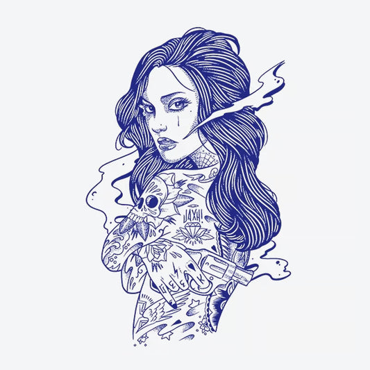 Tattooed Woman Smoke Tattoo
