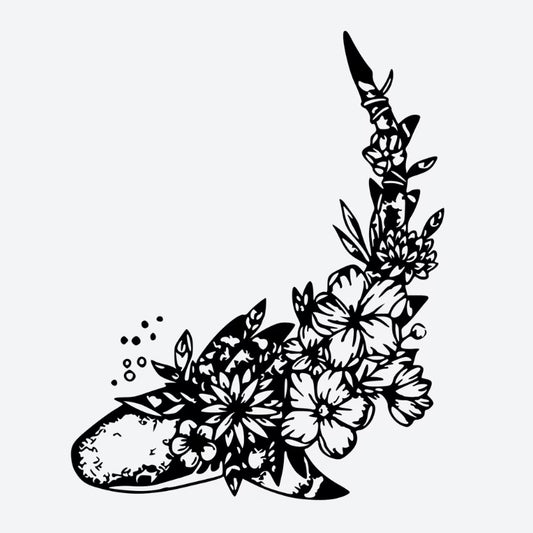 Shark Floral Tattoo