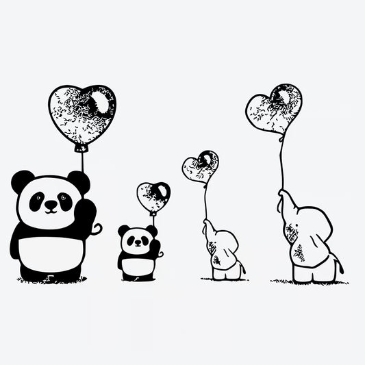 Panda Elephant Balloon Tattoo