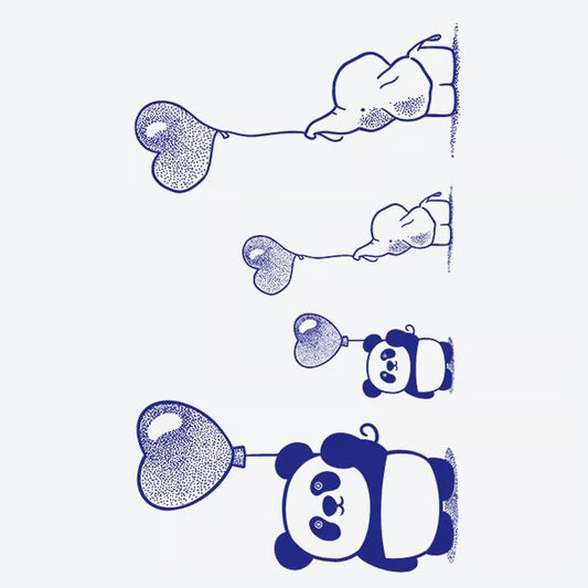 Panda Elephant Balloon Tattoo