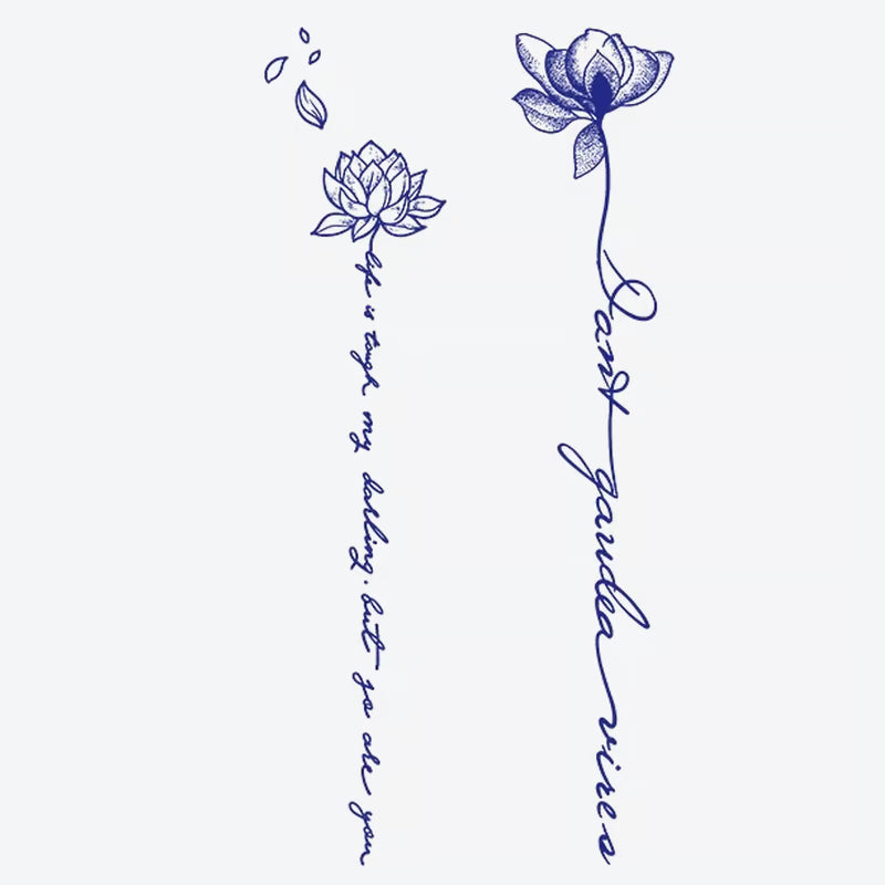 Lotus Flower Script Tattoo