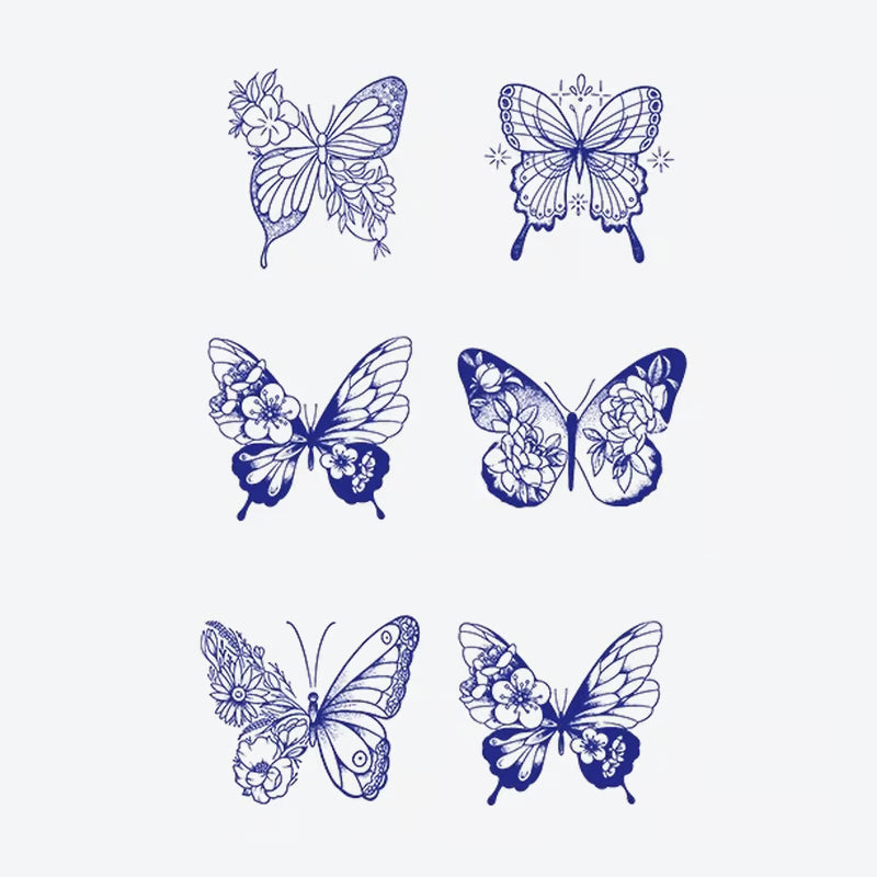Butterfly Floral Series Tattoo
