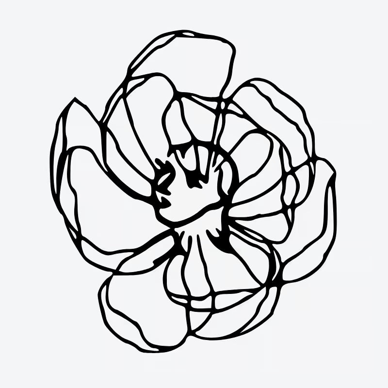 Line Art Flower Tattoo