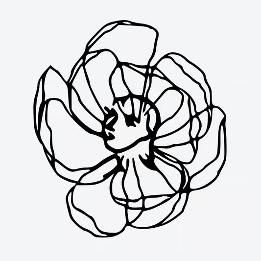 Line Art Flower Tattoo