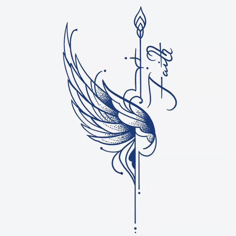 Winged Faith Spear Tattoo