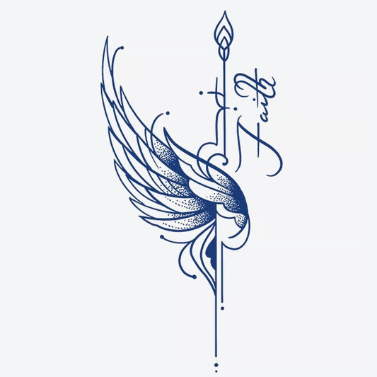 Winged Faith Spear Tattoo