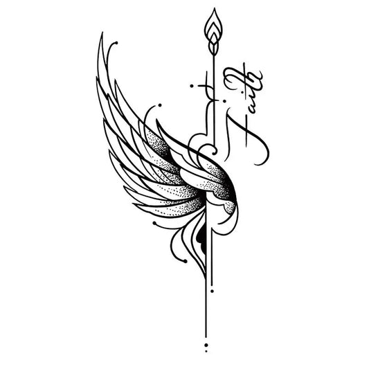 Winged Faith Spear Tattoo