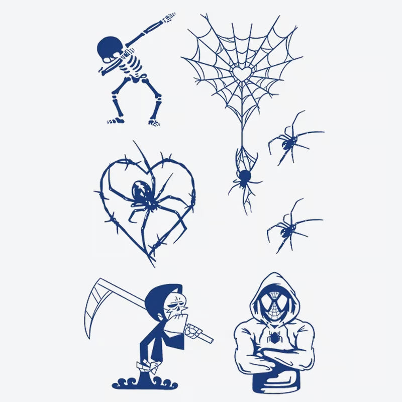 Skeleton Spider Heart Tattoo