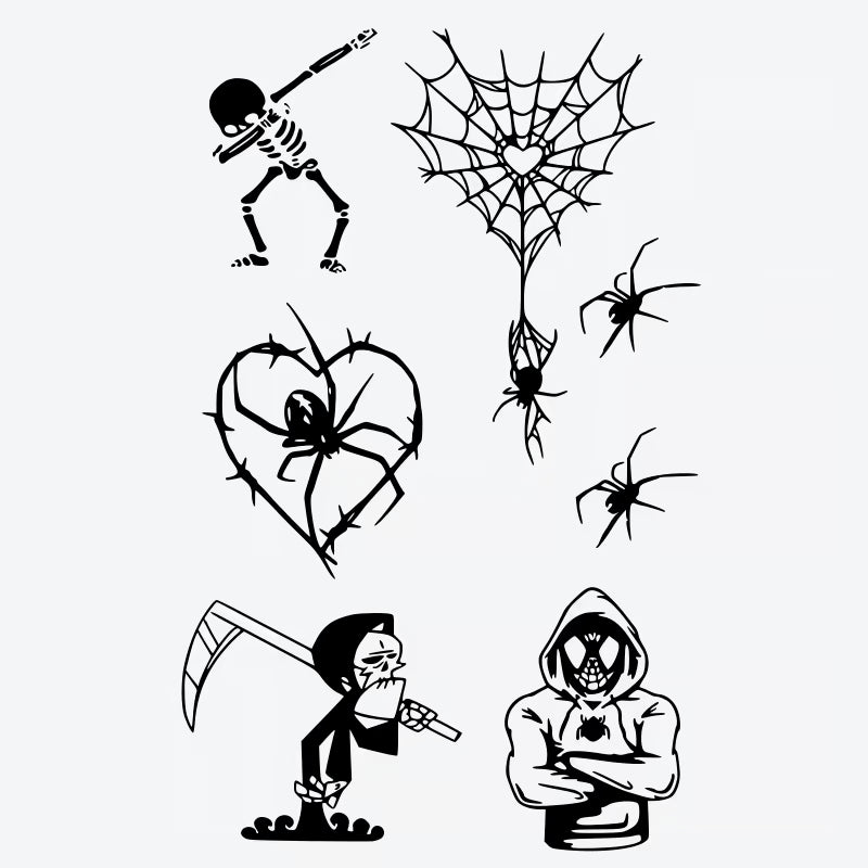 Skeleton Spider Heart Tattoo