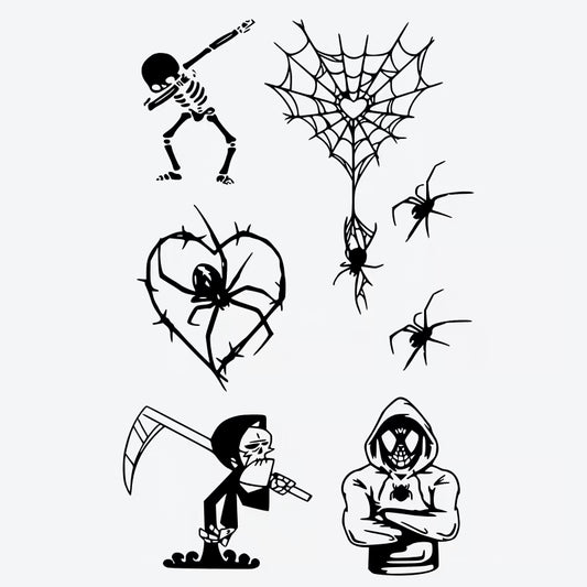 Skeleton Spider Heart Tattoo