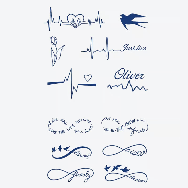 Heartbeat Love Family Tattoo