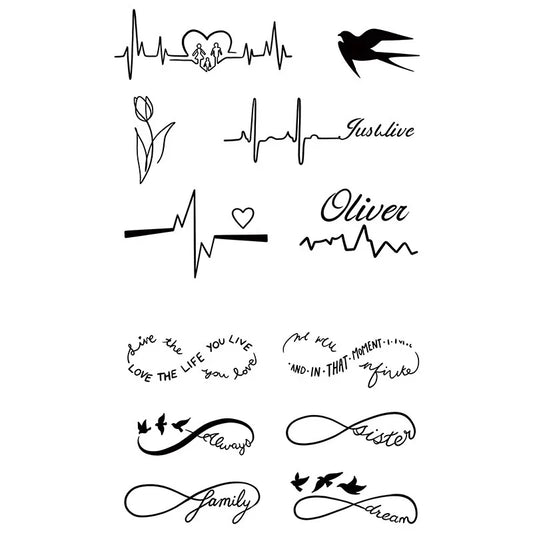 Heartbeat Love Family Tattoo