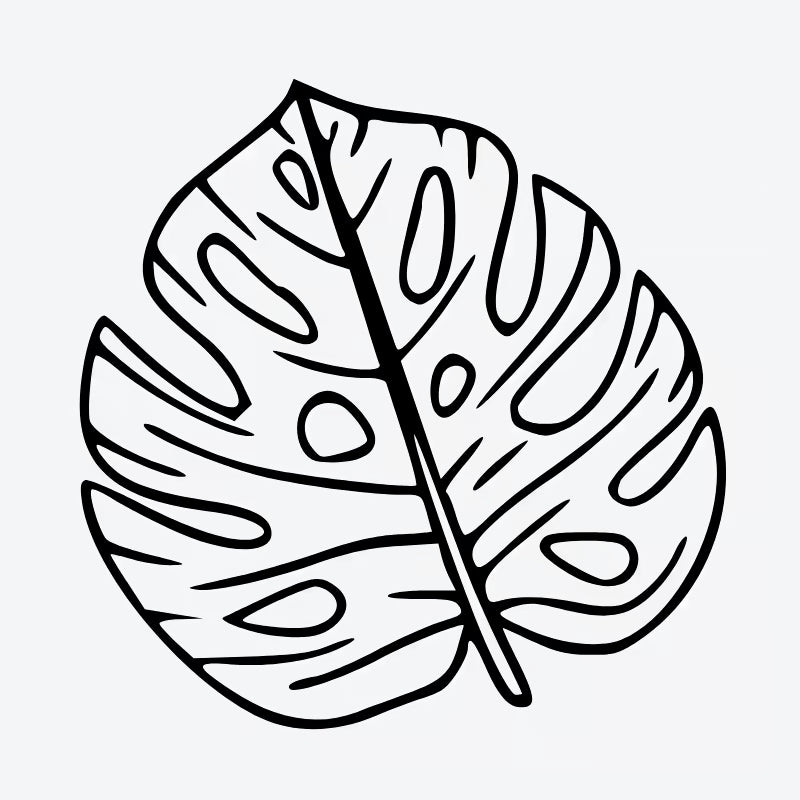 Monstera Leaf Outline Tattoo