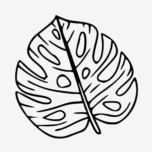 Monstera Leaf Outline Tattoo