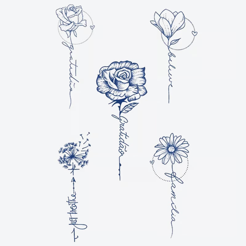 Floral Gratitude Series Tattoo