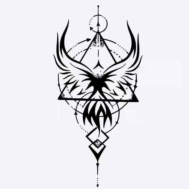 Phoenix Triangle Mandala Tattoo