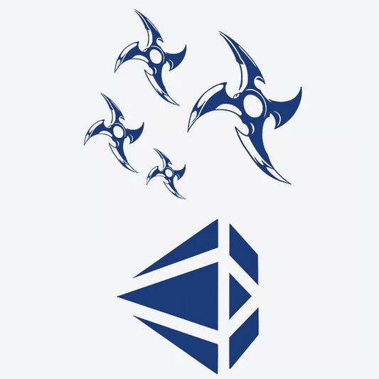 Shuriken And Geometric Symbol Tattoo