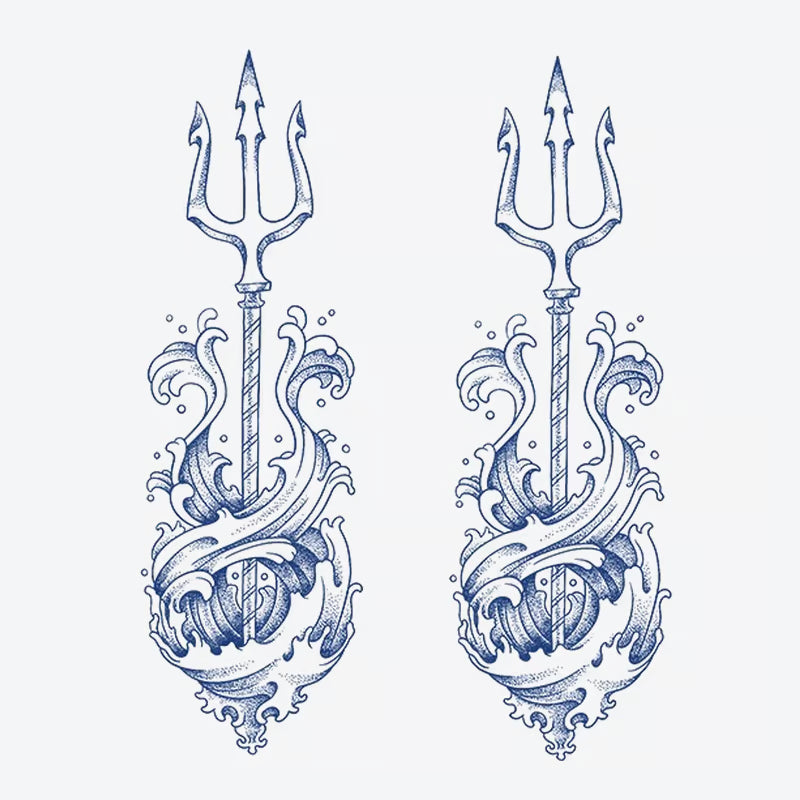 Trident Waves Tattoo