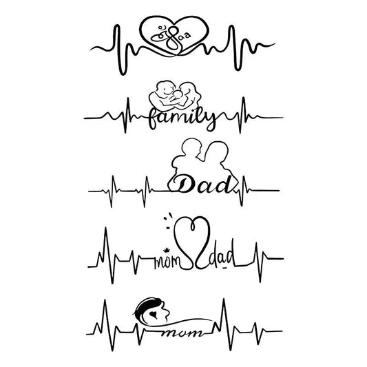Family Heartbeat Tattoo
