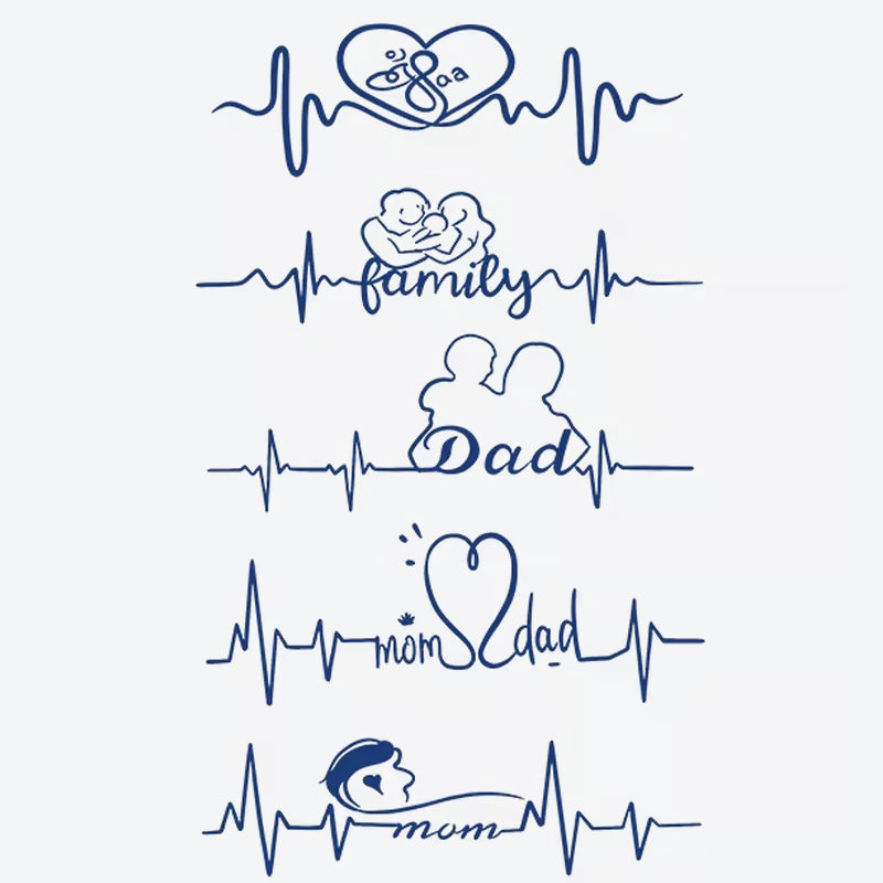 Family Heartbeat Tattoo