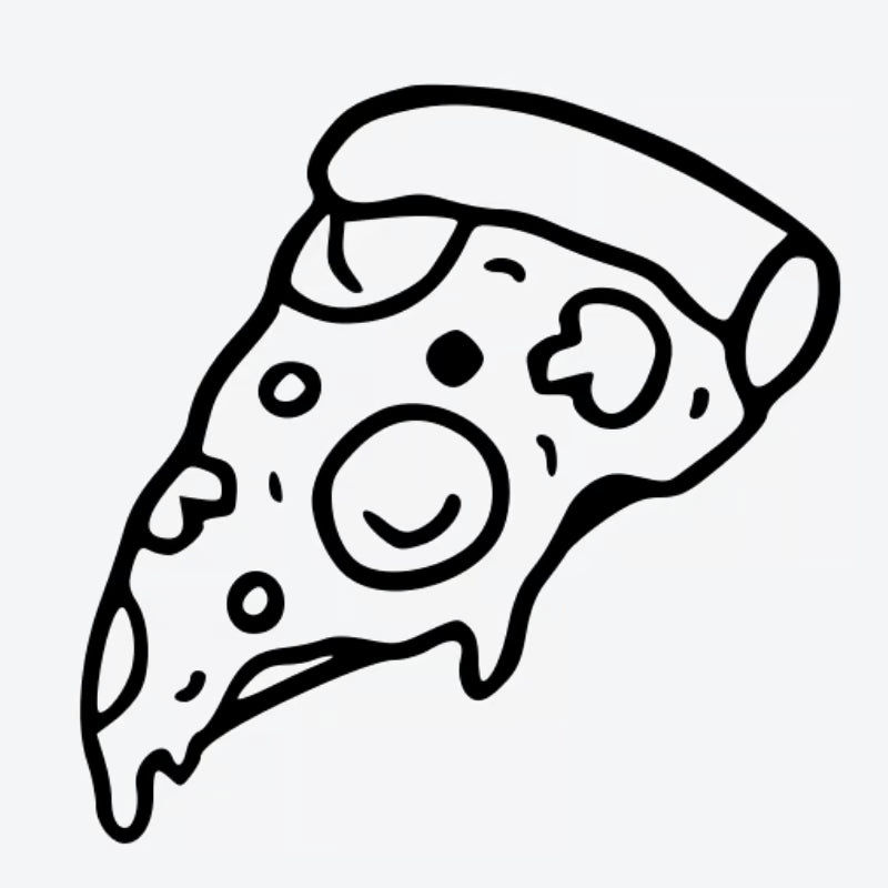 Happy Pizza Slice Tattoo