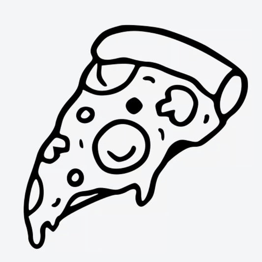 Happy Pizza Slice Tattoo