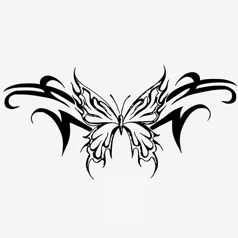 Butterfly Tribal Design Tattoo