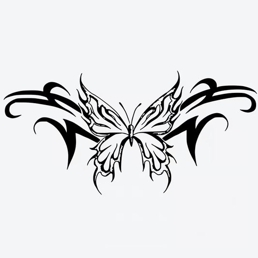 Butterfly Tribal Design Tattoo