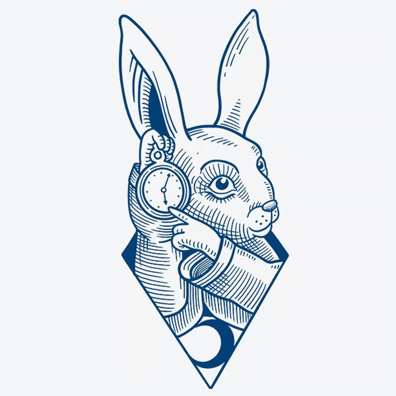 Rabbit Clock Tattoo