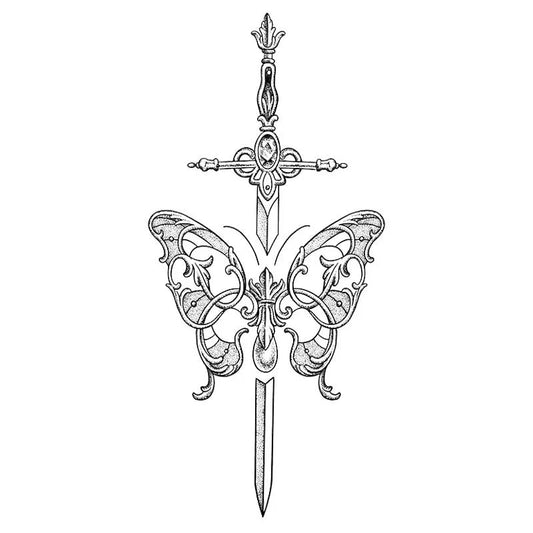 Butterfly Sword Tattoo