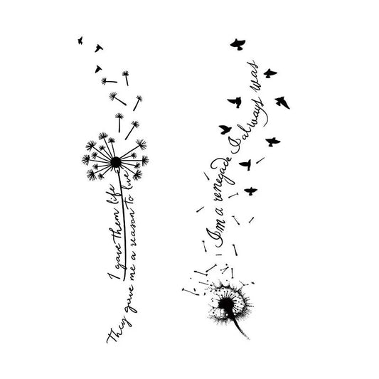 Dandelion Birds Quote Tattoo