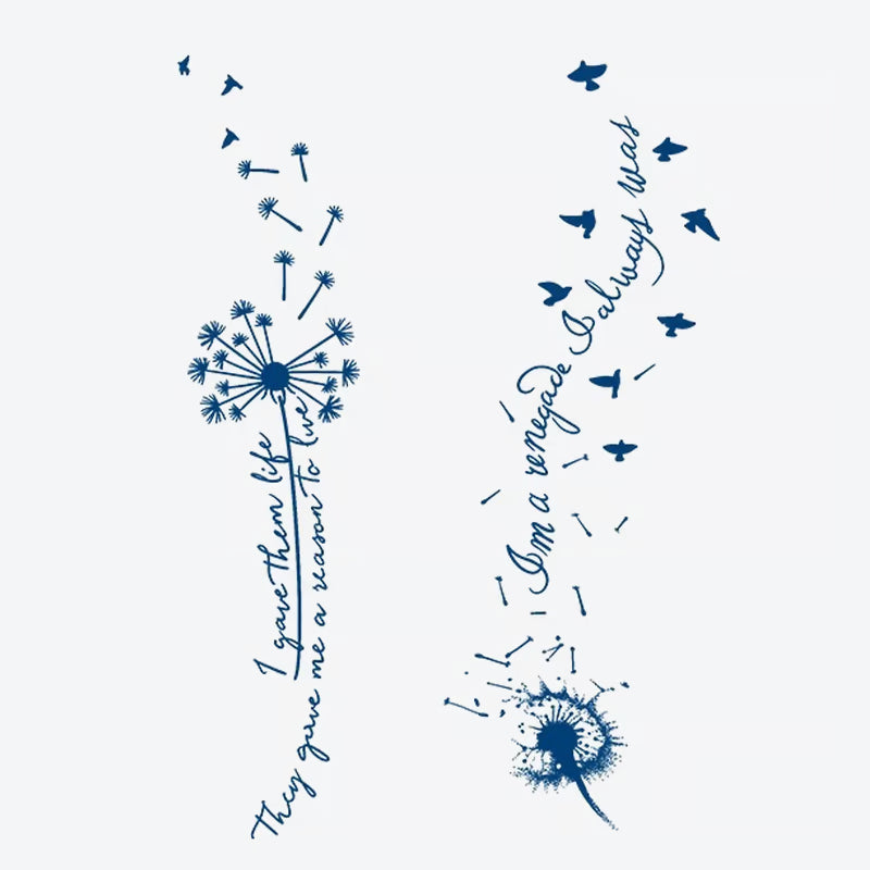 Dandelion Birds Quote Tattoo