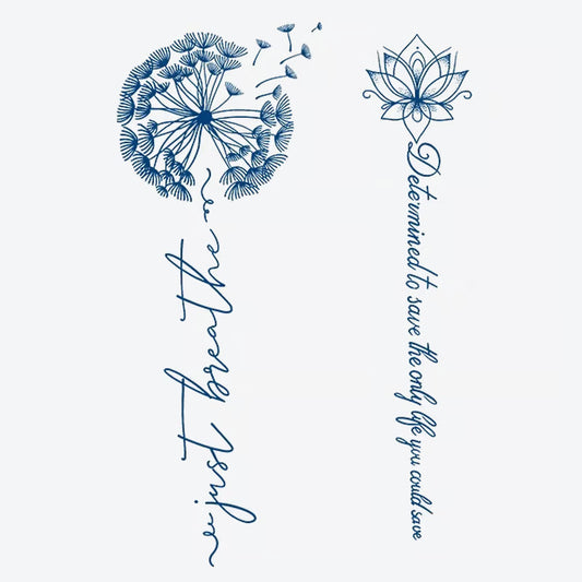 Dandelion Lotus Quote Tattoo