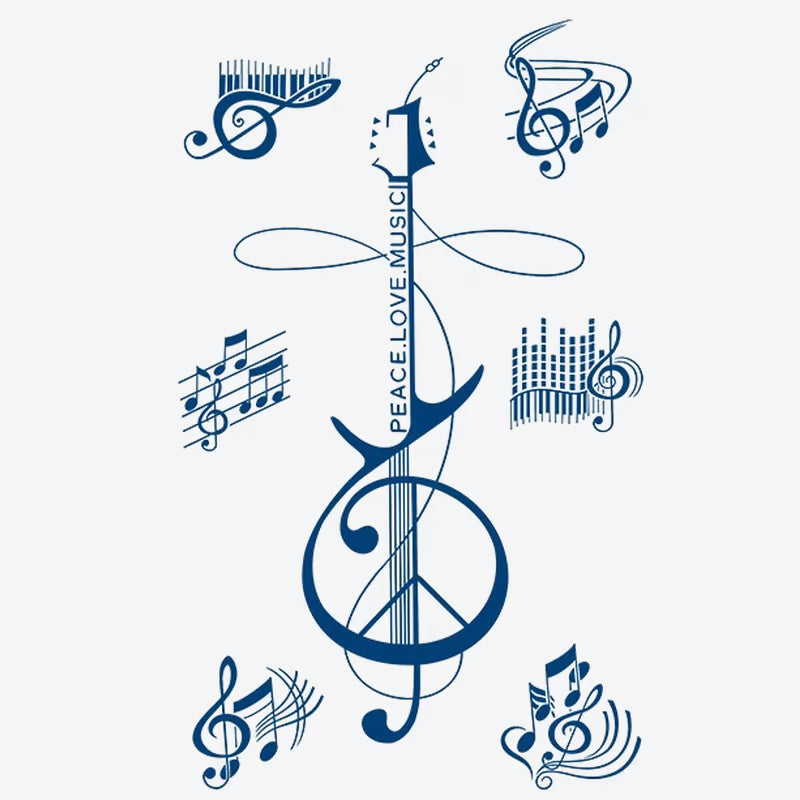 Guitar Music Peace Tattoo