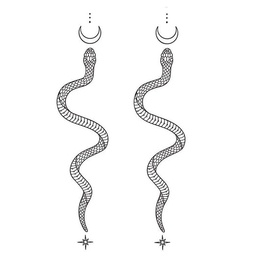 Snake Moon Star Tattoo