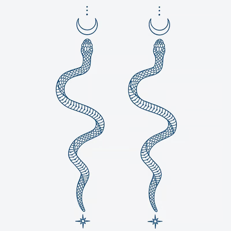 Snake Moon Star Tattoo