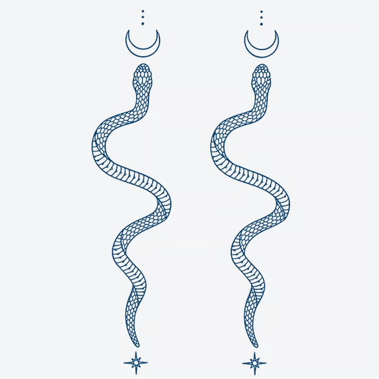 Snake Moon Star Tattoo