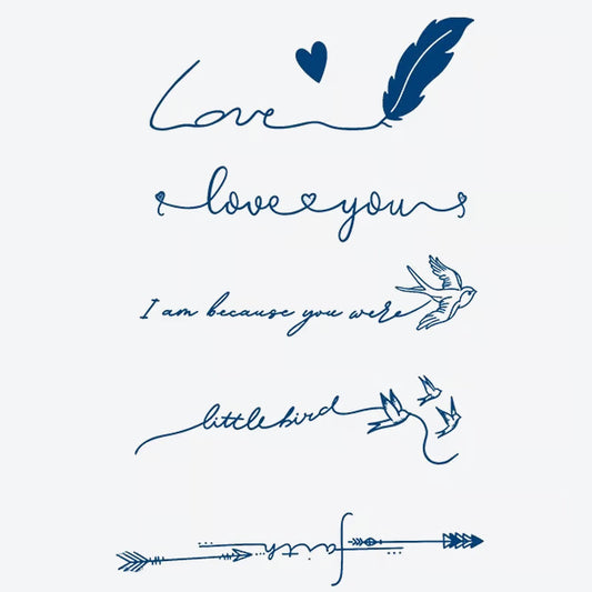 Love Feather Bird Quote Tattoo