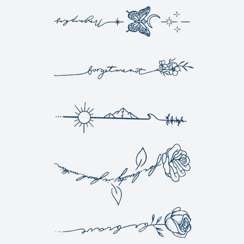 Butterfly Mountain Rose Tattoo