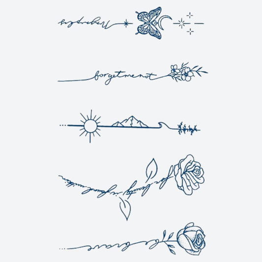 Butterfly Mountain Rose Tattoo