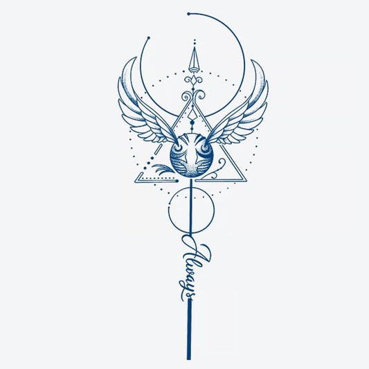 Wings Circle Triangle Always Tattoo